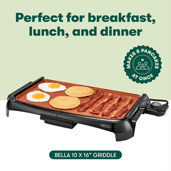 BELLA Griddle Ceramic Copper TI, Healthy-Eco Non-stick - Picture 2 of 6